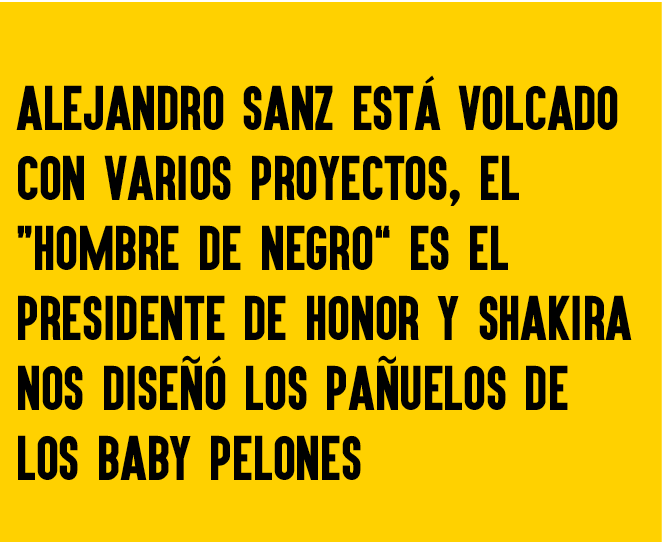  Alejandro Sanz está volcado con varios proyectos, El “Hombre de Negro” es el presidente de honor y Shakira nos diseñ...
